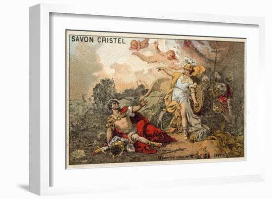 The Combat of Mars and Minerva-Jacques Louis David-Framed Premium Giclee Print