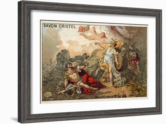 The Combat of Mars and Minerva-Jacques Louis David-Framed Giclee Print