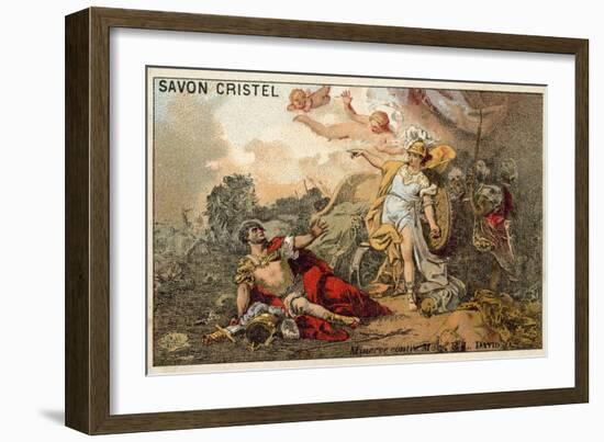 The Combat of Mars and Minerva-Jacques Louis David-Framed Giclee Print