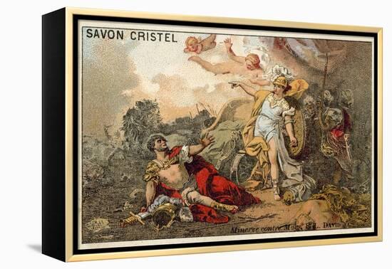 The Combat of Mars and Minerva-Jacques Louis David-Framed Premier Image Canvas