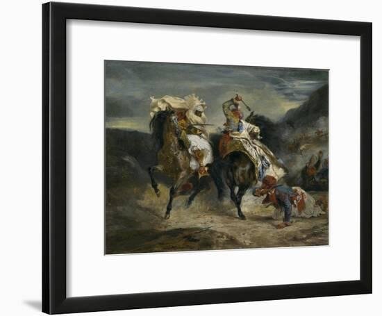 The Combat of the Giaour and Hassan, 1826-Eugene Delacroix-Framed Giclee Print