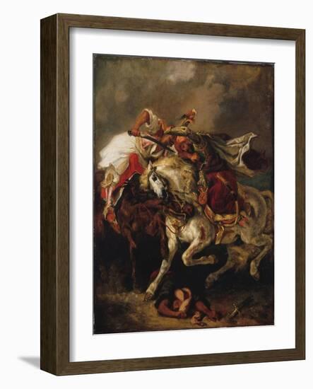 The Combat of the Giaour and the Pasha-Eugene Delacroix-Framed Giclee Print