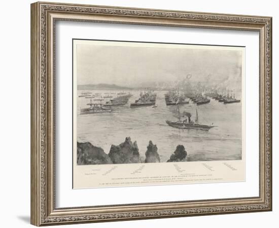 The Combined Mediterranean and Channel Squadrons in Lagos Bay-Henry Charles Seppings Wright-Framed Giclee Print