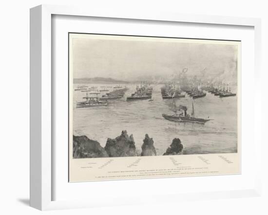 The Combined Mediterranean and Channel Squadrons in Lagos Bay-Henry Charles Seppings Wright-Framed Giclee Print