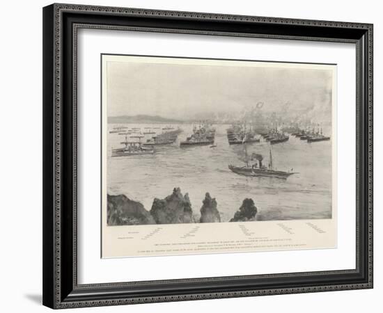 The Combined Mediterranean and Channel Squadrons in Lagos Bay-Henry Charles Seppings Wright-Framed Giclee Print