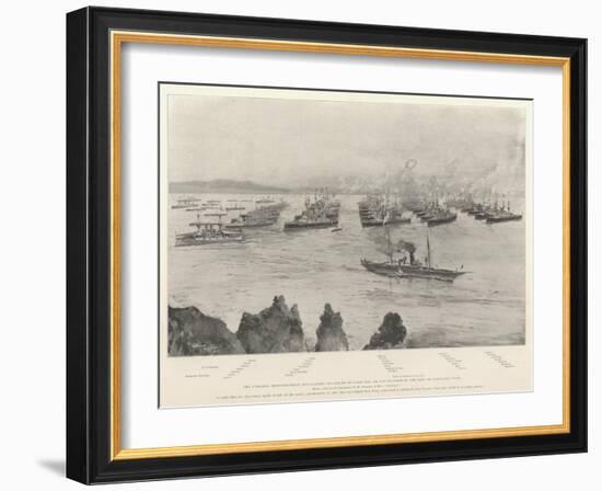 The Combined Mediterranean and Channel Squadrons in Lagos Bay-Henry Charles Seppings Wright-Framed Giclee Print