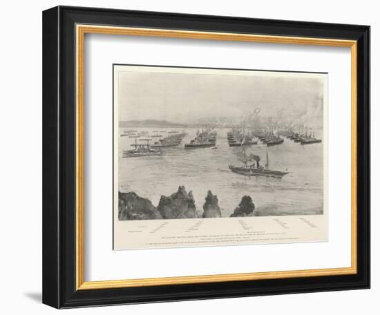 The Combined Mediterranean and Channel Squadrons in Lagos Bay-Henry Charles Seppings Wright-Framed Giclee Print