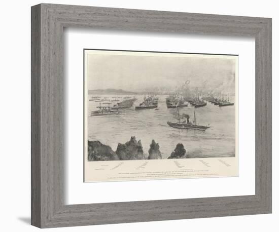 The Combined Mediterranean and Channel Squadrons in Lagos Bay-Henry Charles Seppings Wright-Framed Premium Giclee Print