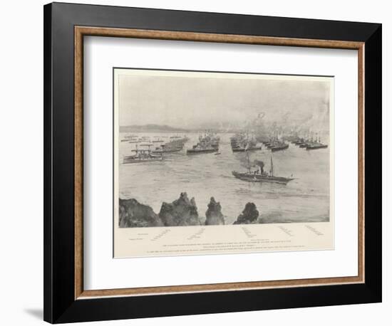 The Combined Mediterranean and Channel Squadrons in Lagos Bay-Henry Charles Seppings Wright-Framed Premium Giclee Print