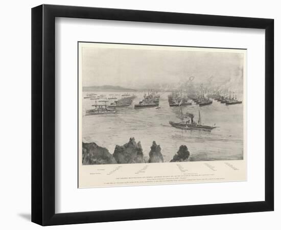 The Combined Mediterranean and Channel Squadrons in Lagos Bay-Henry Charles Seppings Wright-Framed Premium Giclee Print