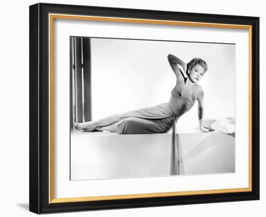 The Come On, Anne Baxter, in a Gown by Edith Head, 1956-null-Framed Photo