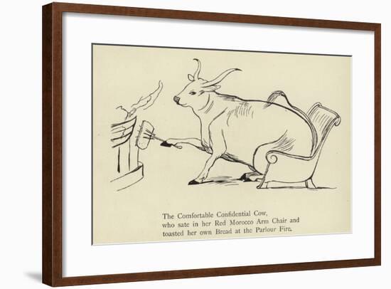 The Comfortable Confidential Cow-Edward Lear-Framed Giclee Print