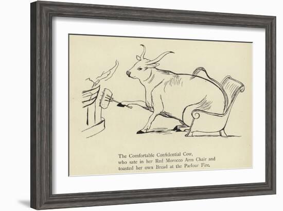 The Comfortable Confidential Cow-Edward Lear-Framed Giclee Print