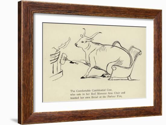 The Comfortable Confidential Cow-Edward Lear-Framed Giclee Print