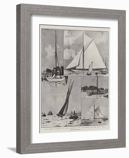 The Coming Contest for the America Cup, Columbia on Her Trial Trip-Charles Edward Dixon-Framed Giclee Print