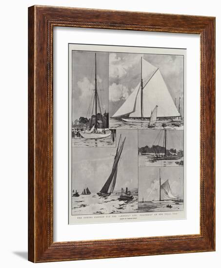 The Coming Contest for the America Cup, Columbia on Her Trial Trip-Charles Edward Dixon-Framed Giclee Print