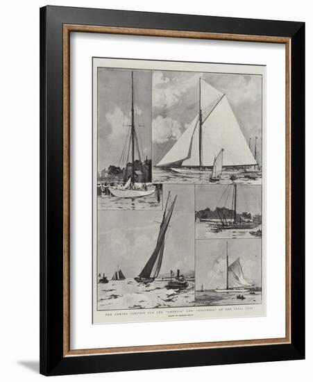 The Coming Contest for the America Cup, Columbia on Her Trial Trip-Charles Edward Dixon-Framed Giclee Print