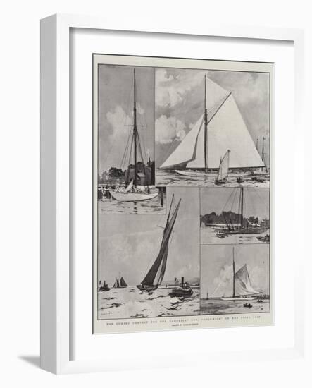 The Coming Contest for the America Cup, Columbia on Her Trial Trip-Charles Edward Dixon-Framed Giclee Print