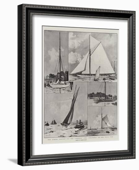 The Coming Contest for the America Cup, Columbia on Her Trial Trip-Charles Edward Dixon-Framed Giclee Print