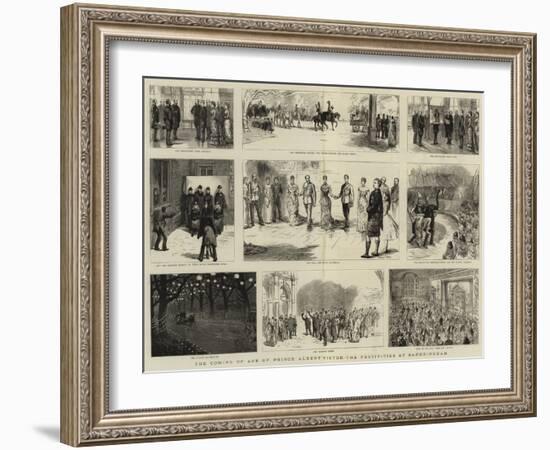 The Coming of Age of Prince Albert Victor, the Festivities at Sandringham-Sydney Prior Hall-Framed Giclee Print