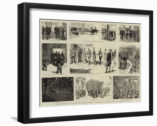 The Coming of Age of Prince Albert Victor, the Festivities at Sandringham-Sydney Prior Hall-Framed Giclee Print