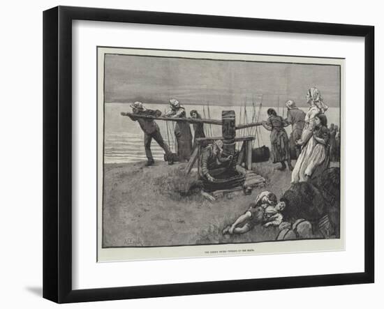 The Coming Storm, Winding Up the Boats-Alfred Edward Emslie-Framed Giclee Print