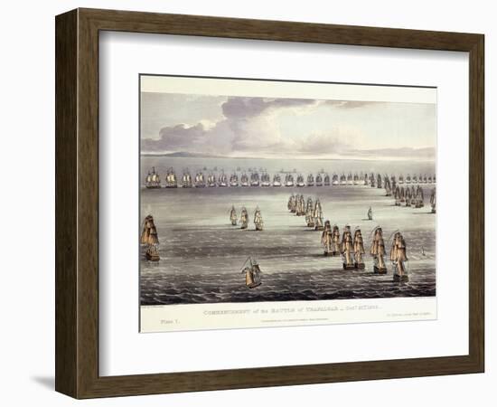 The Commencement of the Battle of Trafalgar, October 21st 1805, 1817-Thomas Whitcombe-Framed Giclee Print