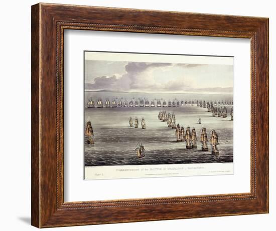 The Commencement of the Battle of Trafalgar, October 21st 1805, 1817-Thomas Whitcombe-Framed Giclee Print