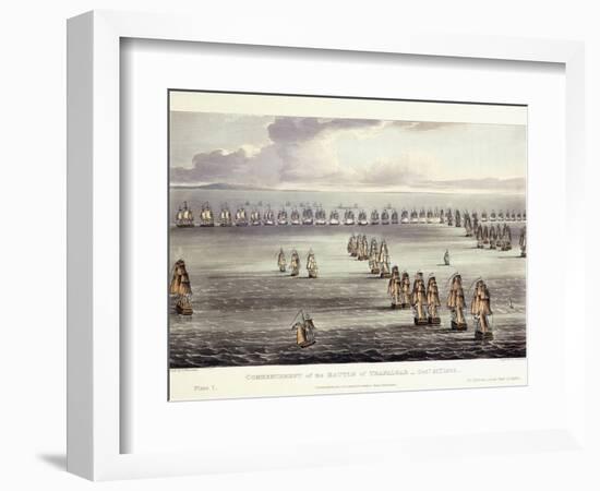 The Commencement of the Battle of Trafalgar, October 21st 1805, 1817-Thomas Whitcombe-Framed Giclee Print