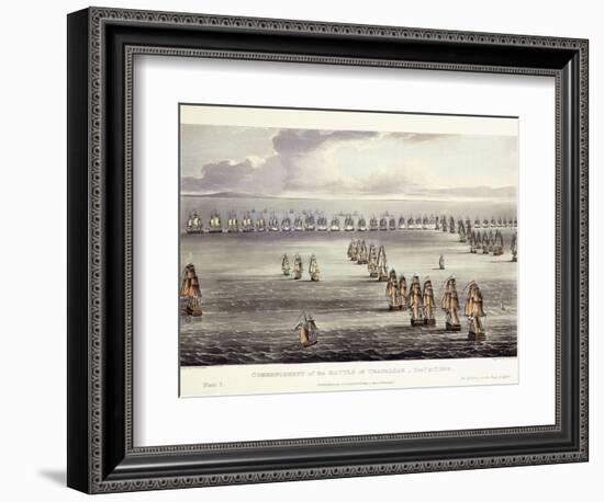 The Commencement of the Battle of Trafalgar, October 21st 1805, 1817-Thomas Whitcombe-Framed Giclee Print