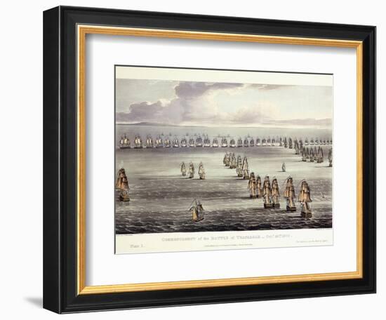 The Commencement of the Battle of Trafalgar, October 21st 1805, 1817-Thomas Whitcombe-Framed Giclee Print