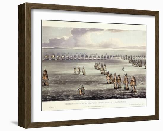 The Commencement of the Battle of Trafalgar, October 21st 1805, 1817-Thomas Whitcombe-Framed Giclee Print