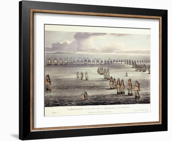 The Commencement of the Battle of Trafalgar, October 21st 1805, 1817-Thomas Whitcombe-Framed Giclee Print