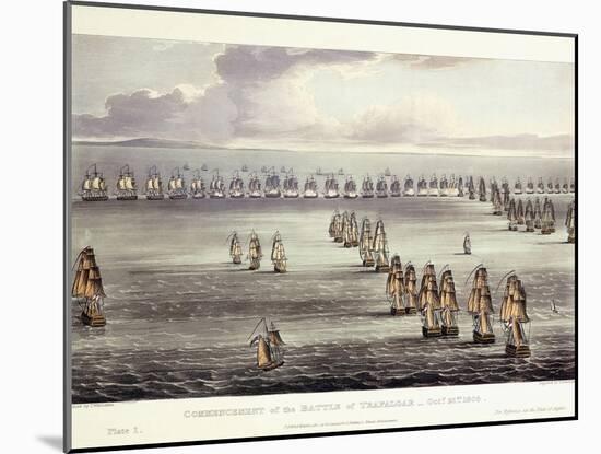 The Commencement of the Battle of Trafalgar, October 21st 1805, 1817-Thomas Whitcombe-Mounted Giclee Print