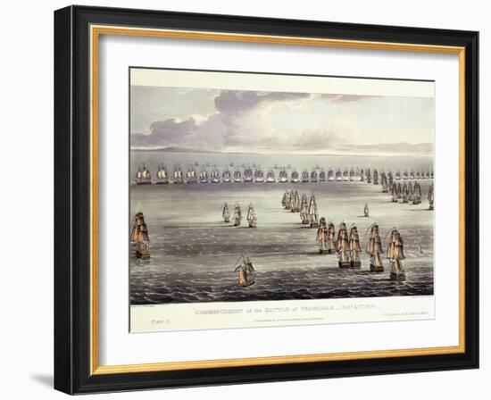 The Commencement of the Battle of Trafalgar, October 21st 1805, 1817-Thomas Whitcombe-Framed Giclee Print