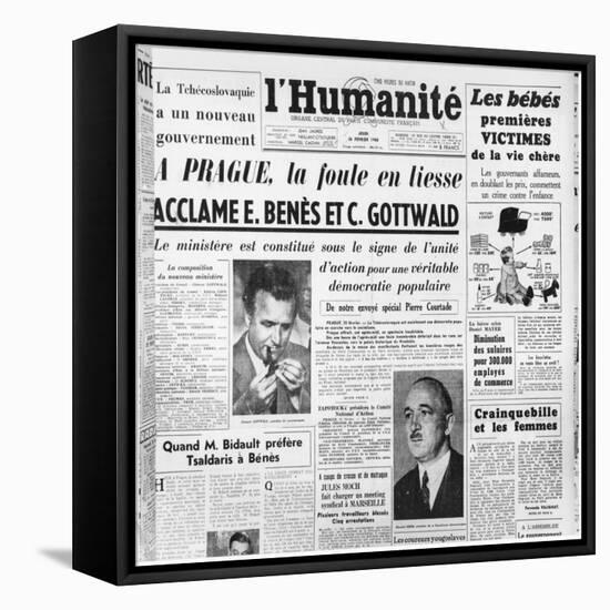 The Communist Coup in Prague, from 'L'Humanite', 26th February 1948-null-Framed Premier Image Canvas