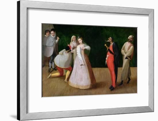 The Compagnia Dei Comici Gelosi with Isabella Andreini Depicted Giving a Performance in Paris-Hieronymus Francken-Framed Giclee Print