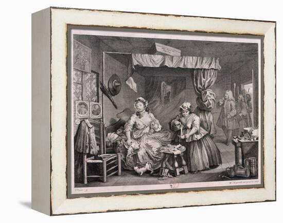 The Compleat Trull at Her Lodging in Drury Lane, Plate III of the Harlot's Progress, 1732-William Hogarth-Framed Premier Image Canvas