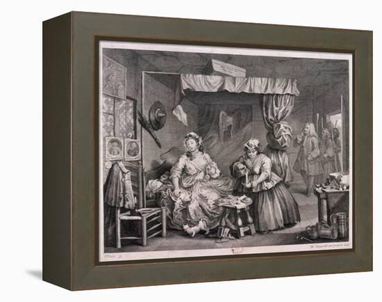 The Compleat Trull at Her Lodging in Drury Lane, Plate III of the Harlot's Progress, 1732-William Hogarth-Framed Premier Image Canvas