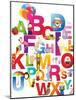 The Complete Childrens English Alphabet Spelt out with Different Fun Cartoon Animals and Toys-barney boogles-Mounted Art Print