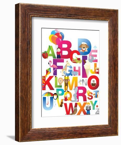 The Complete Childrens English Alphabet Spelt out with Different Fun Cartoon Animals and Toys-barney boogles-Framed Premium Giclee Print