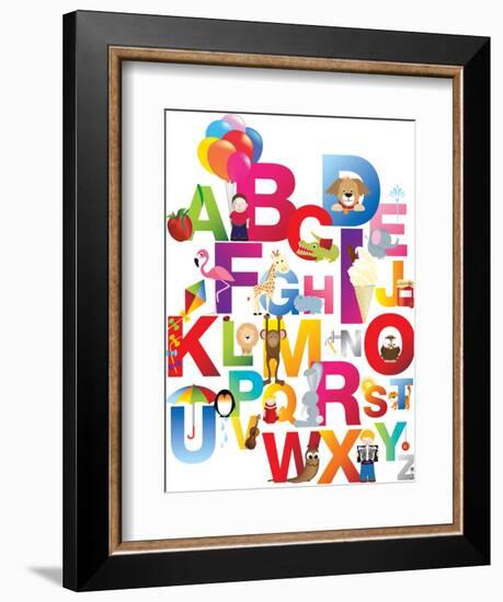 The Complete Childrens English Alphabet Spelt out with Different Fun Cartoon Animals and Toys-barney boogles-Framed Premium Giclee Print