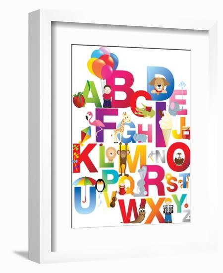 The Complete Childrens English Alphabet Spelt out with Different Fun Cartoon Animals and Toys-barney boogles-Framed Premium Giclee Print