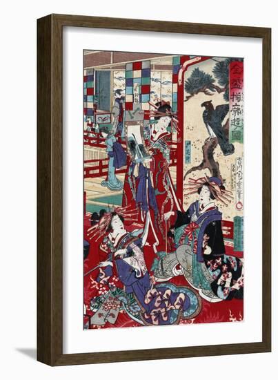 The Complete Views of Competing Brothel Houses, Japanese Wood-Cut Print-Lantern Press-Framed Art Print