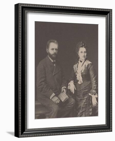 The composer Pyotr Ilyich Tchaikovsky (1840-1893) with his wife Antonina Miliukova, 1877-null-Framed Giclee Print