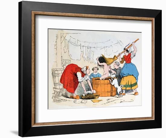 The Compulsory Bath, Illustration for "Les Defauts Horribles," circa 1860-Trim-Framed Giclee Print