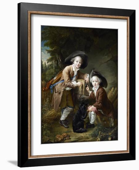 The Comte and Chevalier De Choiseul as Savoyards-François-Hubert Drouais-Framed Giclee Print