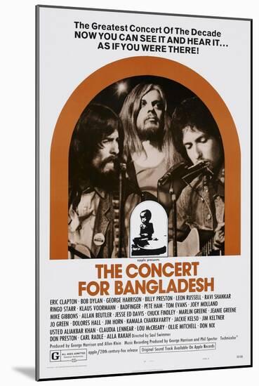 The Concert for Bangladesh, from Left: George Harrison, Leon Russell, Bob Dylan, 1972-null-Mounted Art Print