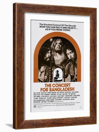 The Concert for Bangladesh, from Left: George Harrison, Leon Russell, Bob Dylan, 1972-null-Framed Premium Giclee Print