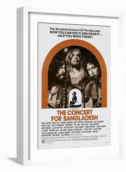 The Concert for Bangladesh, from Left: George Harrison, Leon Russell, Bob Dylan, 1972-null-Framed Premium Giclee Print